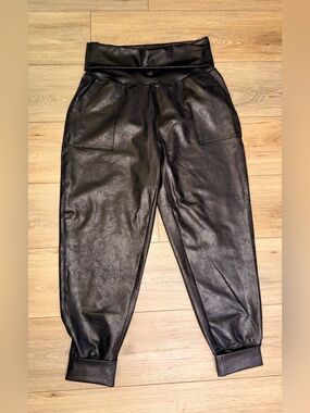 NWT OFFLINE Aerie Hugger Crackle Faux Leather Joggers M High Rise